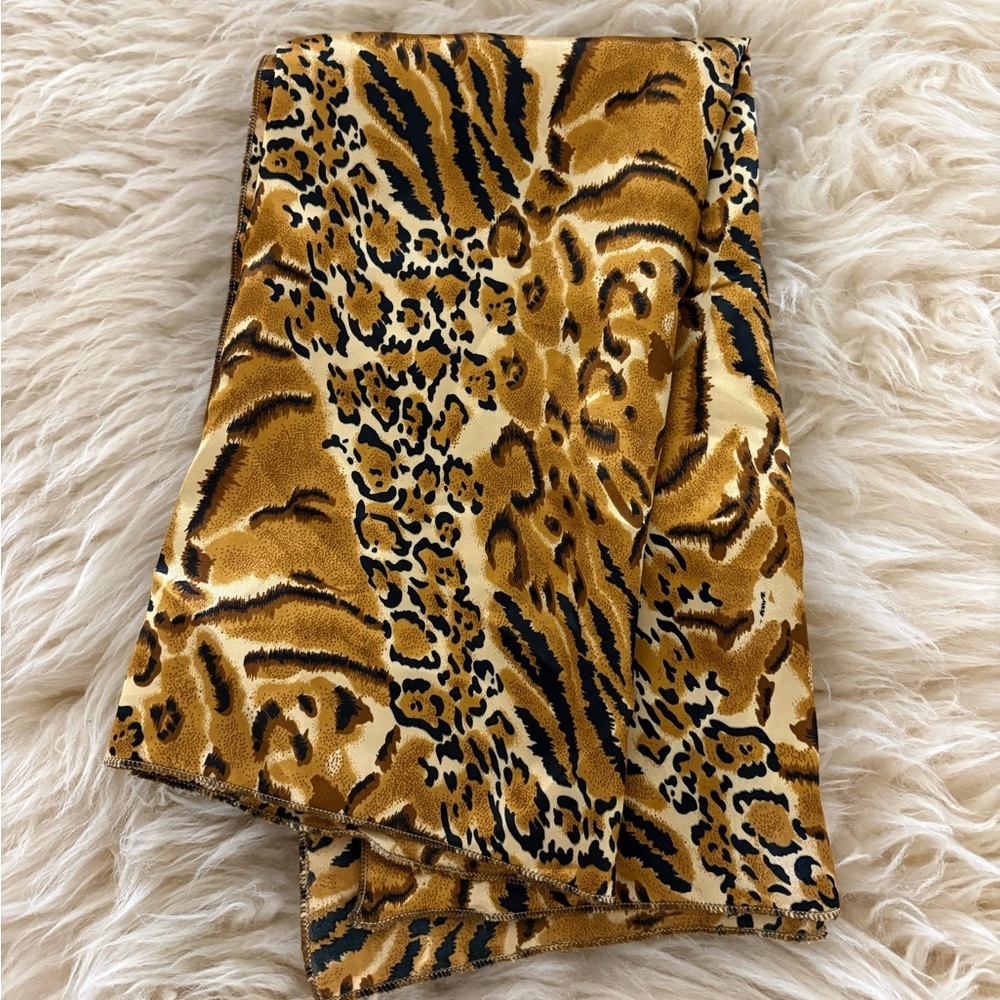 Leopard Print Silk Scarf